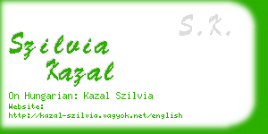 szilvia kazal business card